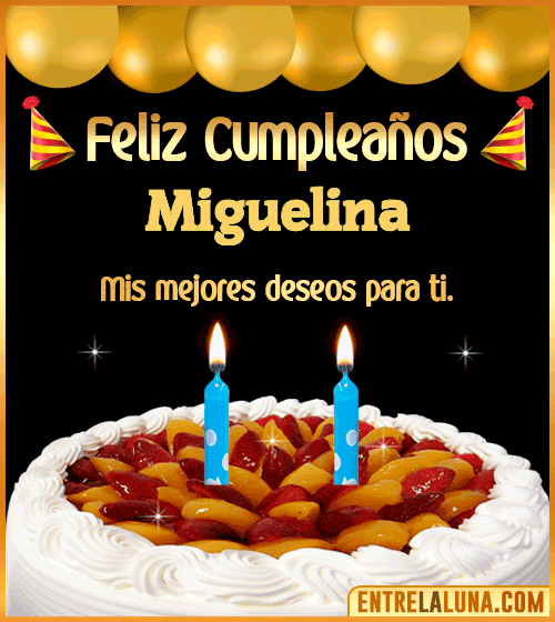 Gif de pastel de Cumpleaños Miguelina
