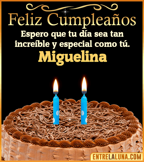 Gif de pastel de Feliz Cumpleaños Miguelina