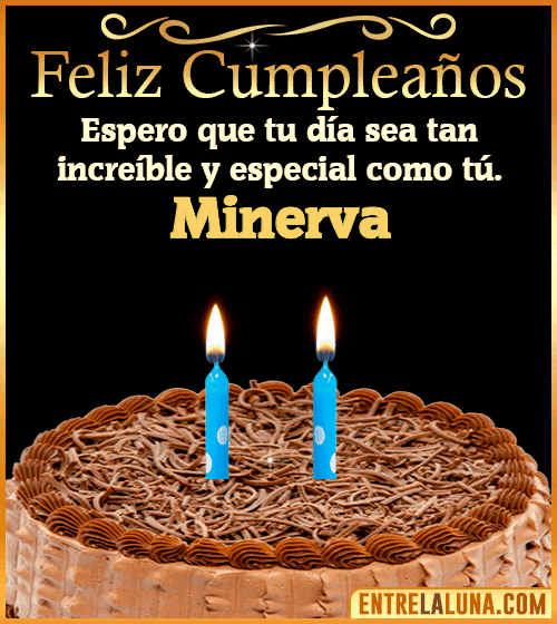 Gif de pastel de Feliz Cumpleaños Minerva