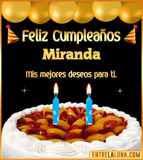 Gif de pastel de Cumpleaños Miranda