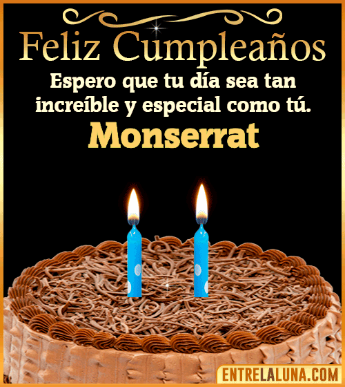 Gif de pastel de Feliz Cumpleaños Monserrat