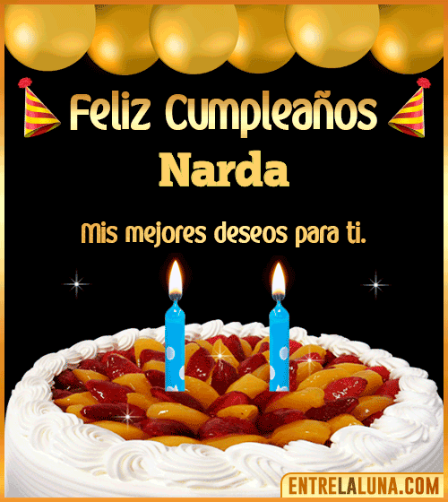 Gif de pastel de Cumpleaños Narda