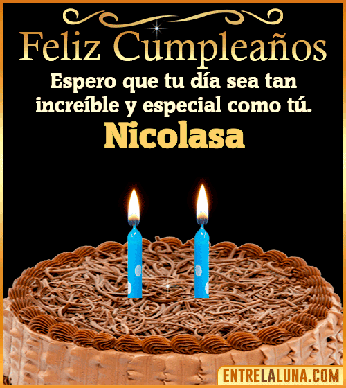 Gif de pastel de Feliz Cumpleaños Nicolasa