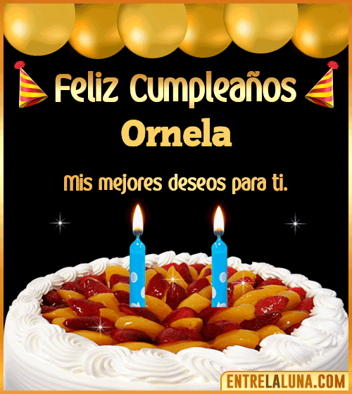 Gif de pastel de Cumpleaños Ornela