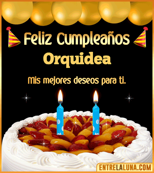Gif de pastel de Cumpleaños Orquidea