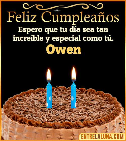Gif de pastel de Feliz Cumpleaños Owen
