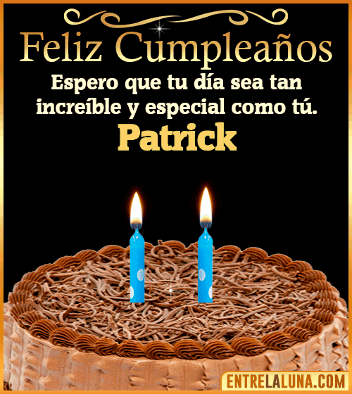 Gif de pastel de Feliz Cumpleaños Patrick