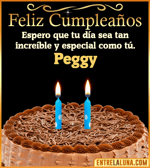 Gif de pastel de Feliz Cumpleaños Peggy