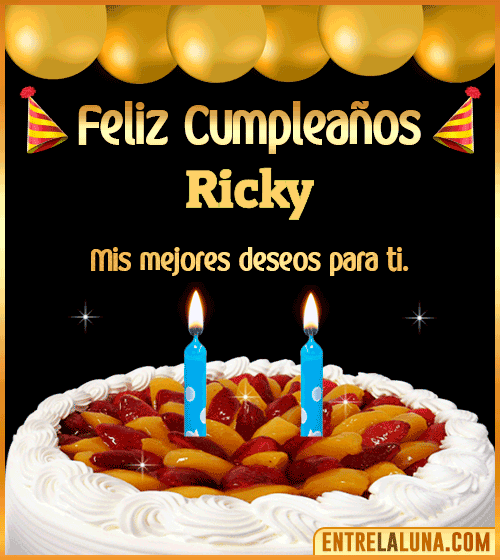 Gif de pastel de Cumpleaños Ricky
