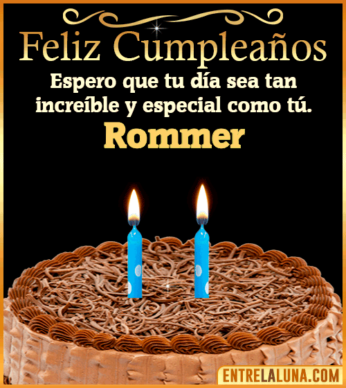 Gif de pastel de Feliz Cumpleaños Rommer