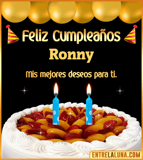 Gif de pastel de Cumpleaños Ronny