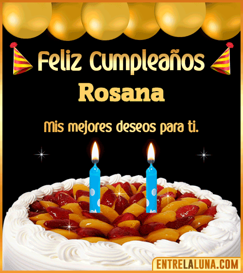 Gif de pastel de Cumpleaños Rosana