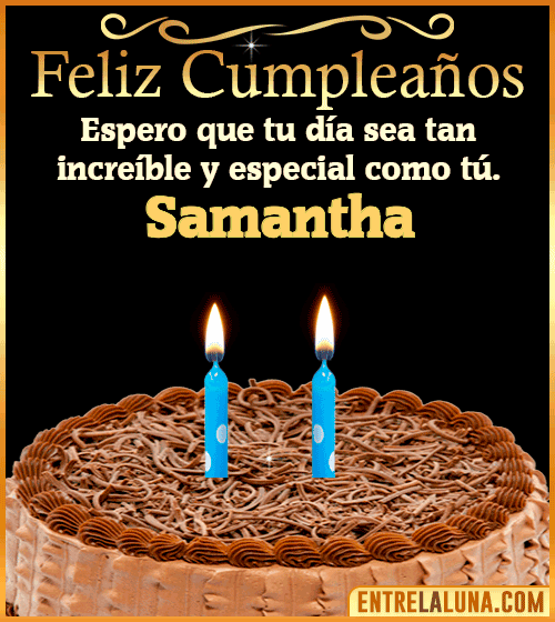 Gif de pastel de Feliz Cumpleaños Samantha