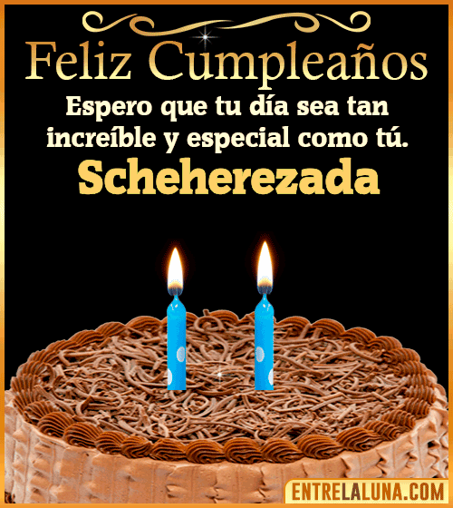 Gif de pastel de Feliz Cumpleaños Scheherezada