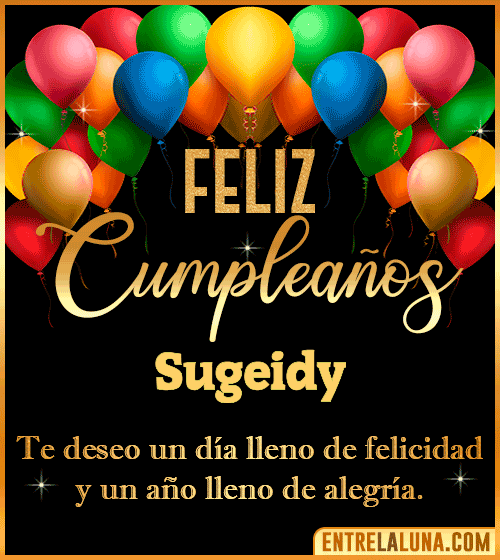 Mensajes de cumpleaños Sugeidy