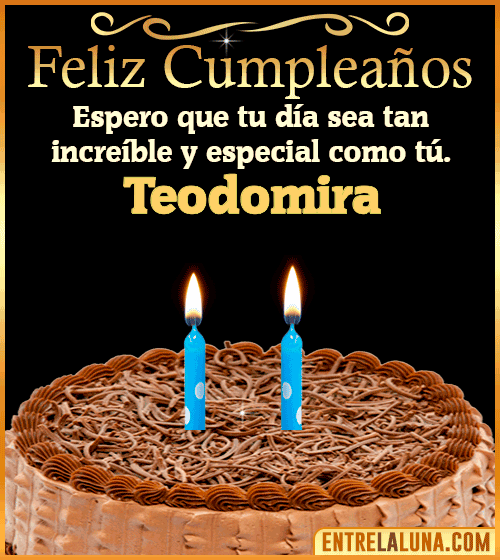 Gif de pastel de Feliz Cumpleaños Teodomira