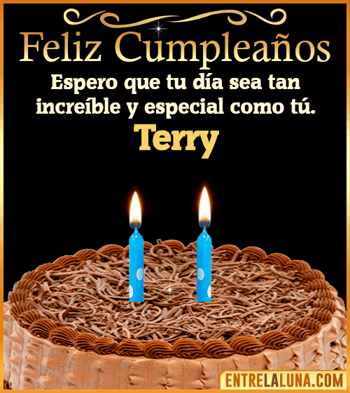 Gif de pastel de Feliz Cumpleaños Terry