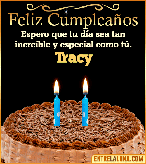 Gif de pastel de Feliz Cumpleaños Tracy
