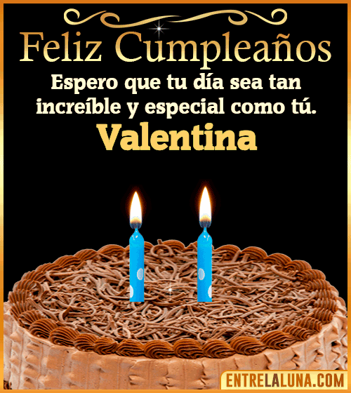 Gif de pastel de Feliz Cumpleaños Valentina