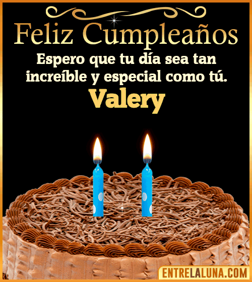 Gif de pastel de Feliz Cumpleaños Valery