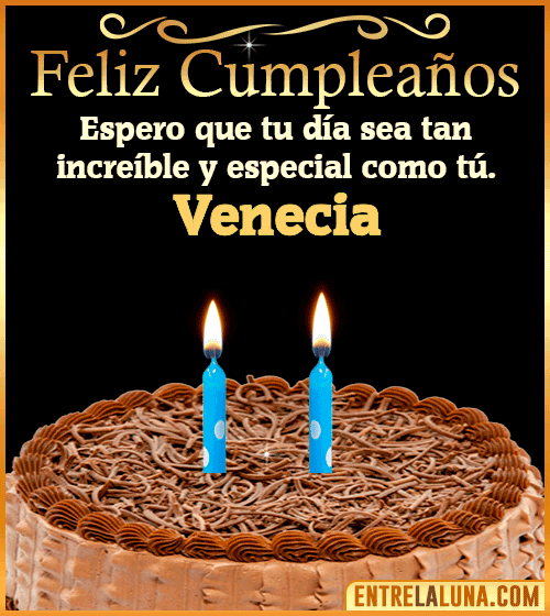 Gif de pastel de Feliz Cumpleaños Venecia