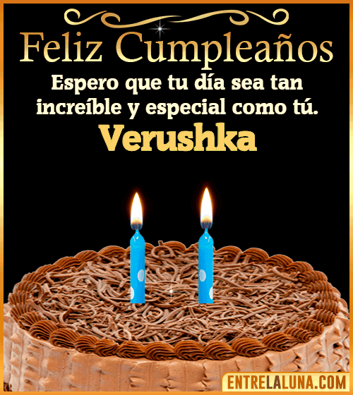 Gif de pastel de Feliz Cumpleaños Verushka
