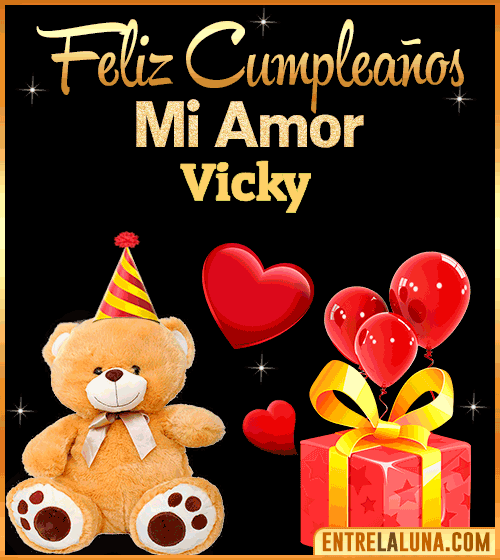Gif Feliz Cumpleaños mi Amor Vicky