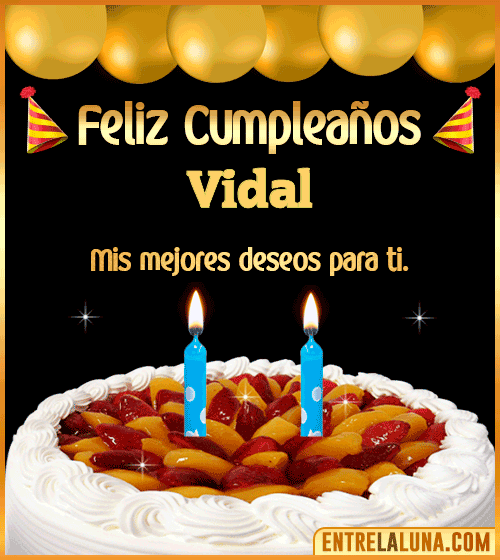 Gif de pastel de Cumpleaños Vidal