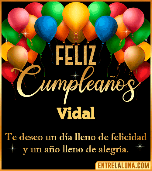 Mensajes de cumpleaños Vidal
