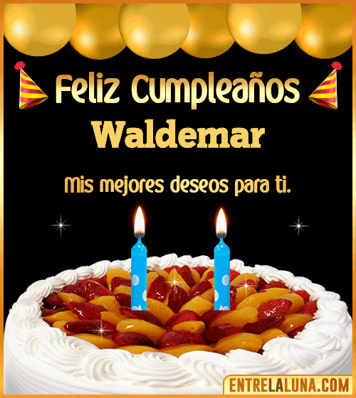 Gif de pastel de Cumpleaños Waldemar