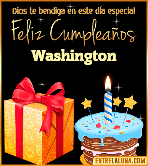 Feliz Cumpleaños, Dios te bendiga en este día especial Washington