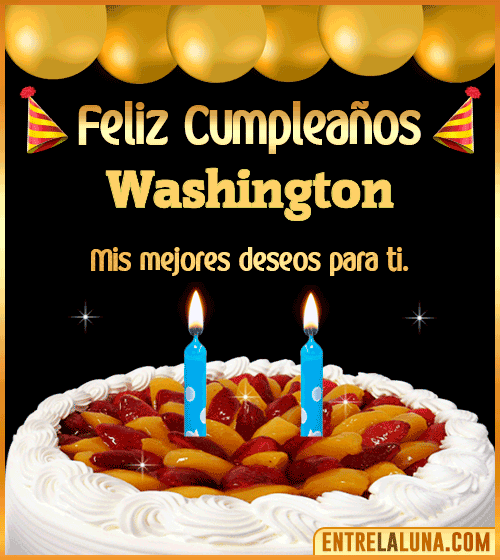 Gif de pastel de Cumpleaños Washington