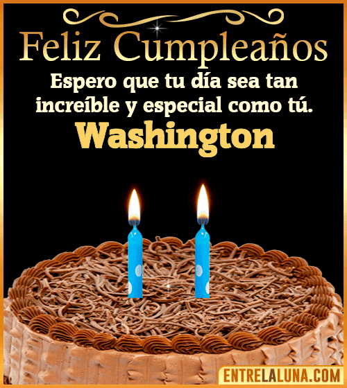 Gif de pastel de Feliz Cumpleaños Washington