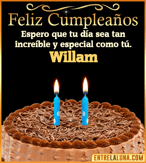 Gif de pastel de Feliz Cumpleaños Willam