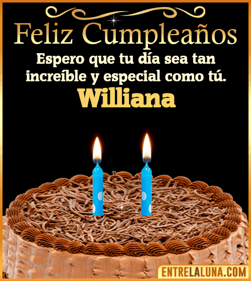 Gif de pastel de Feliz Cumpleaños Williana