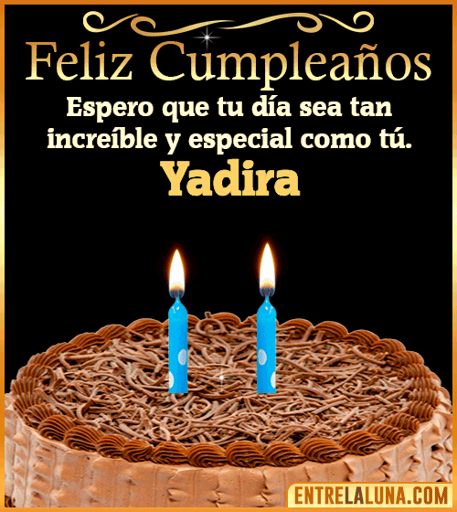Gif de pastel de Feliz Cumpleaños Yadira