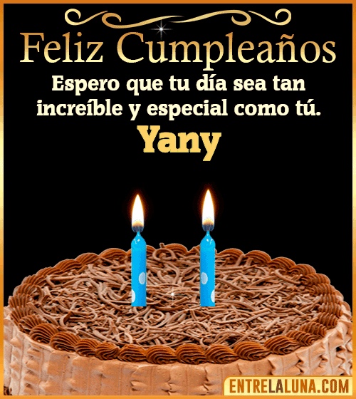 Gif de pastel de Feliz Cumpleaños Yany