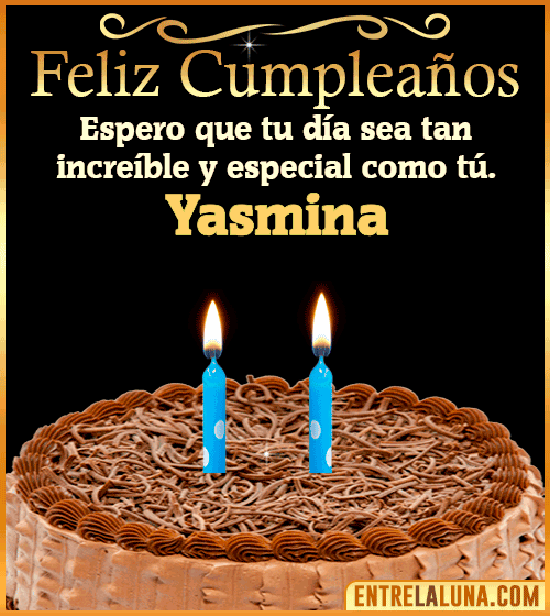 Gif de pastel de Feliz Cumpleaños Yasmina