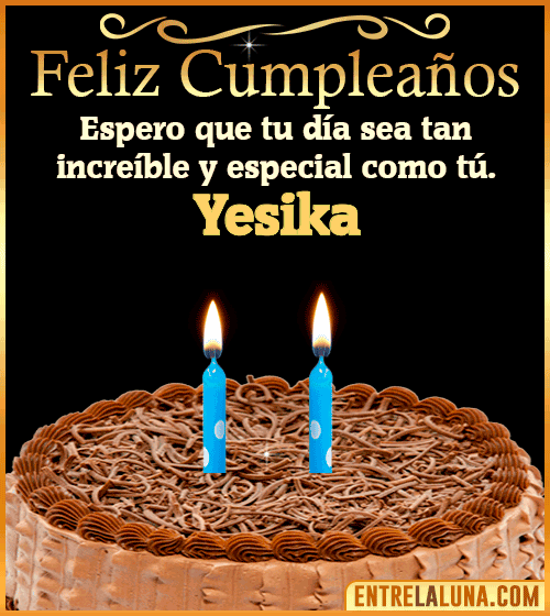 Gif de pastel de Feliz Cumpleaños Yesika