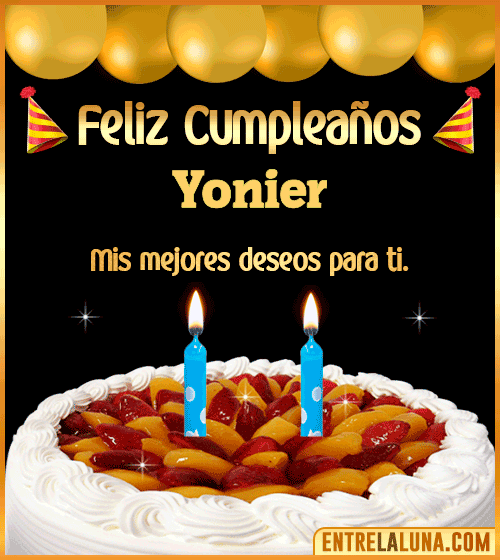 Gif de pastel de Cumpleaños Yonier