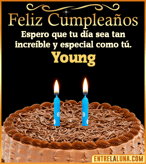 Gif de pastel de Feliz Cumpleaños Young