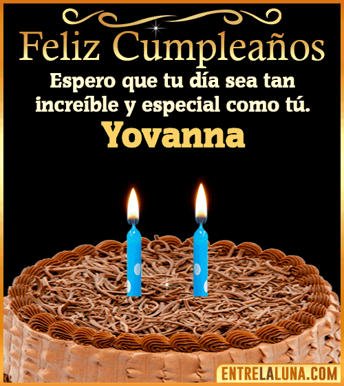 Gif de pastel de Feliz Cumpleaños Yovanna