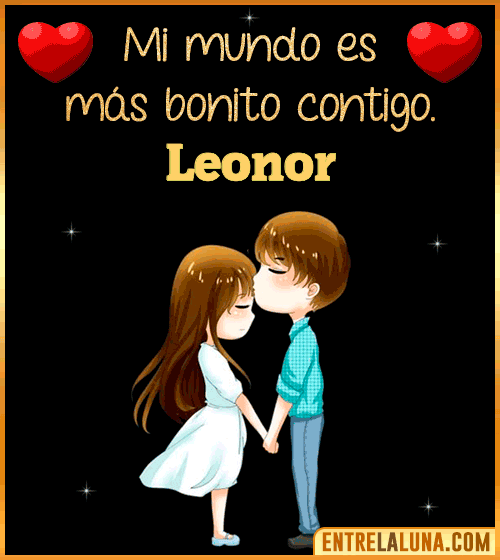 Gif de Amor para WhatsApp con Nombre Leonor