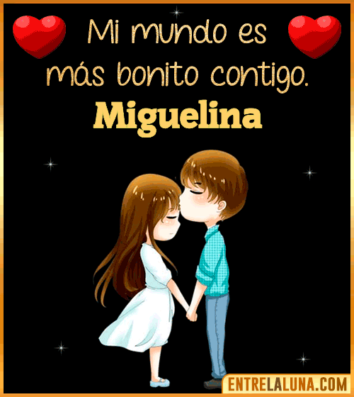 Gif de Amor para WhatsApp con Nombre Miguelina