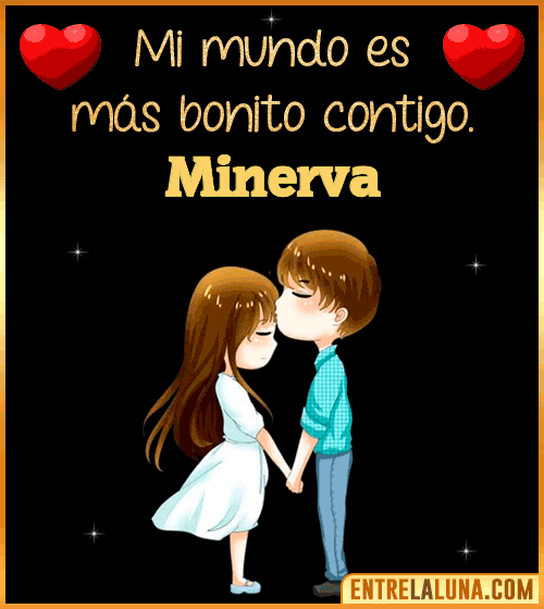 Gif de Amor para WhatsApp con Nombre Minerva