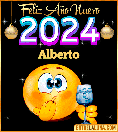 Feliz Año Nuevo 2024 gif Alberto
