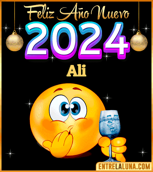 Feliz Año Nuevo 2024 gif Ali