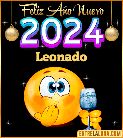 Feliz Año Nuevo 2024 gif Leonado