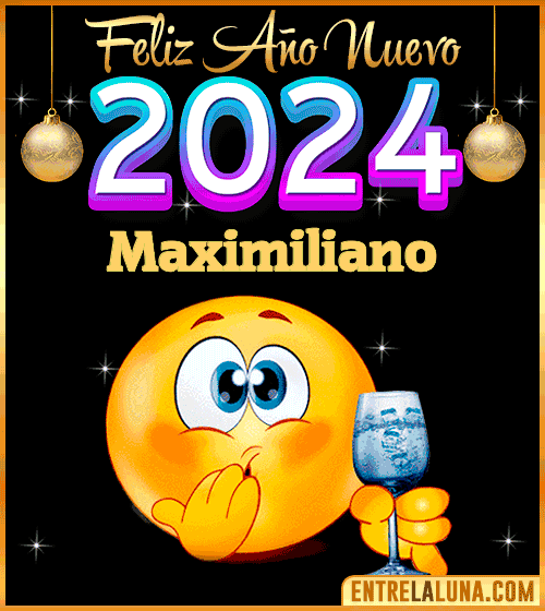 Feliz Año Nuevo 2024 gif Maximiliano