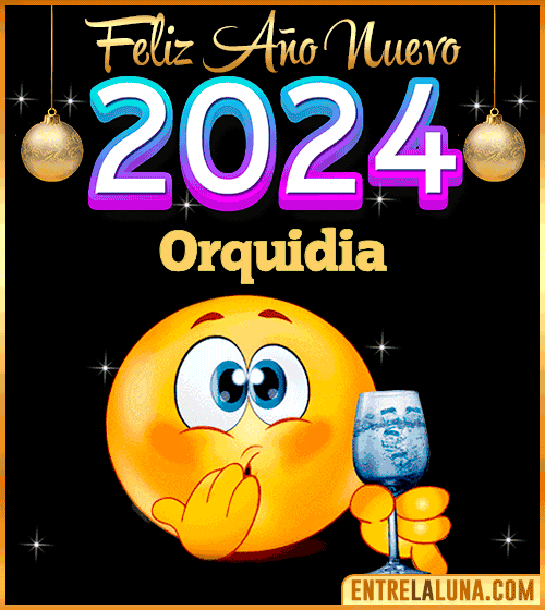 Feliz Año Nuevo 2024 gif Orquidia